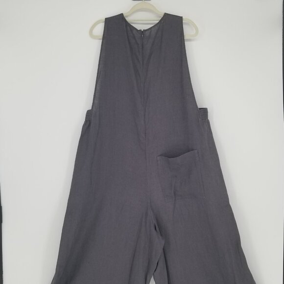 COS L - Charcoal Grey Linen Jumper/suit, Oversized, Wide Leg, Modern Minimalism - Picture 6 of 7
